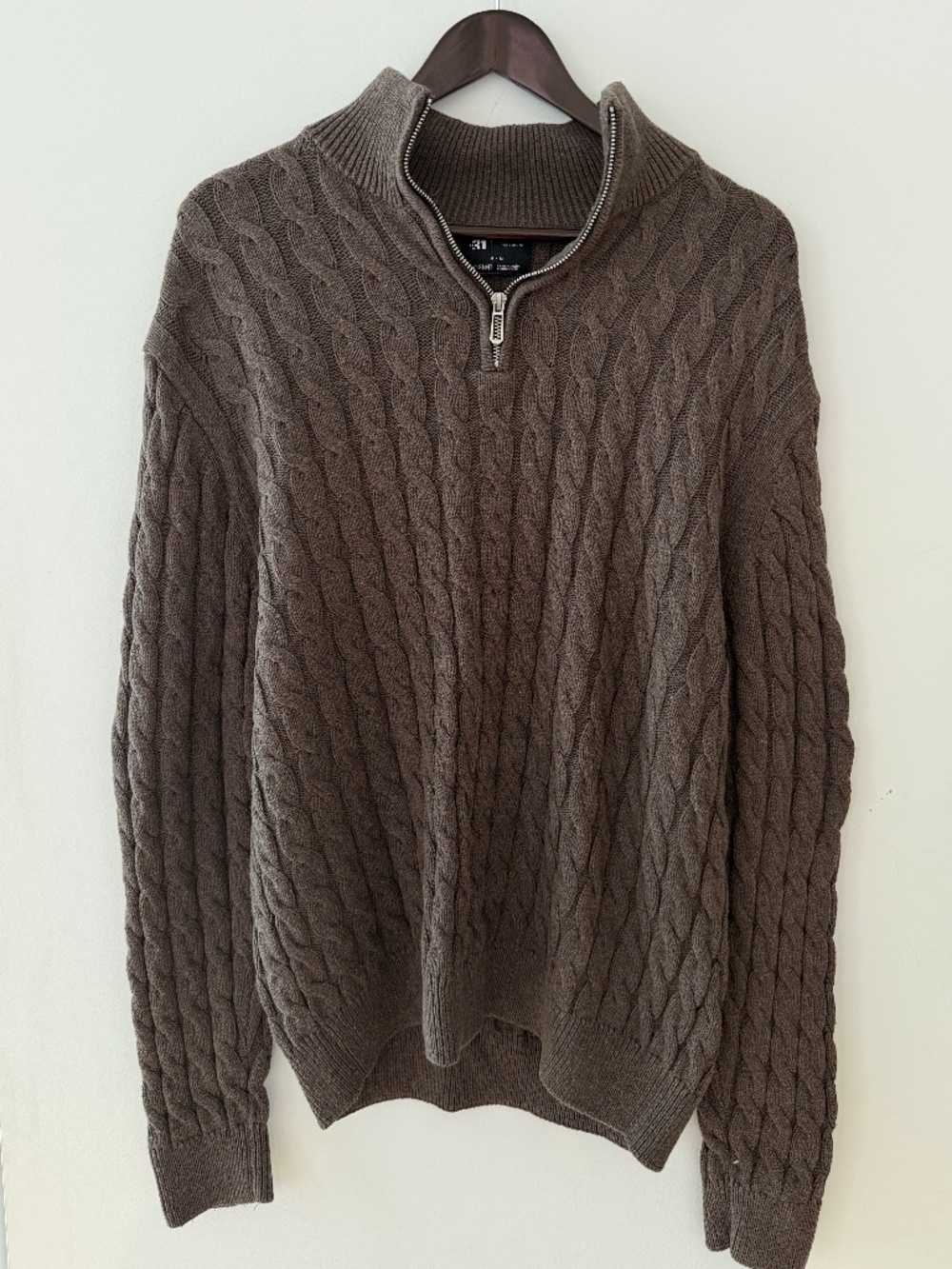 Le 31 Brown quarter zip sweater